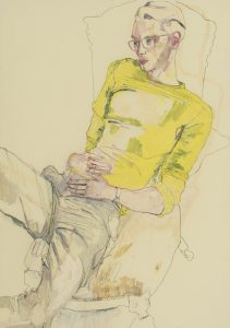 Jake W. (Lying Back in Chair – Lime Green Jumper), 2012-13