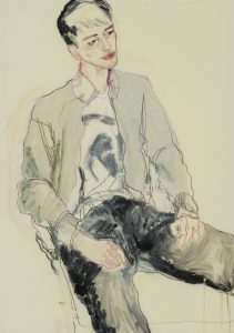George Other (Sitting – Black, White and Grey), 2012